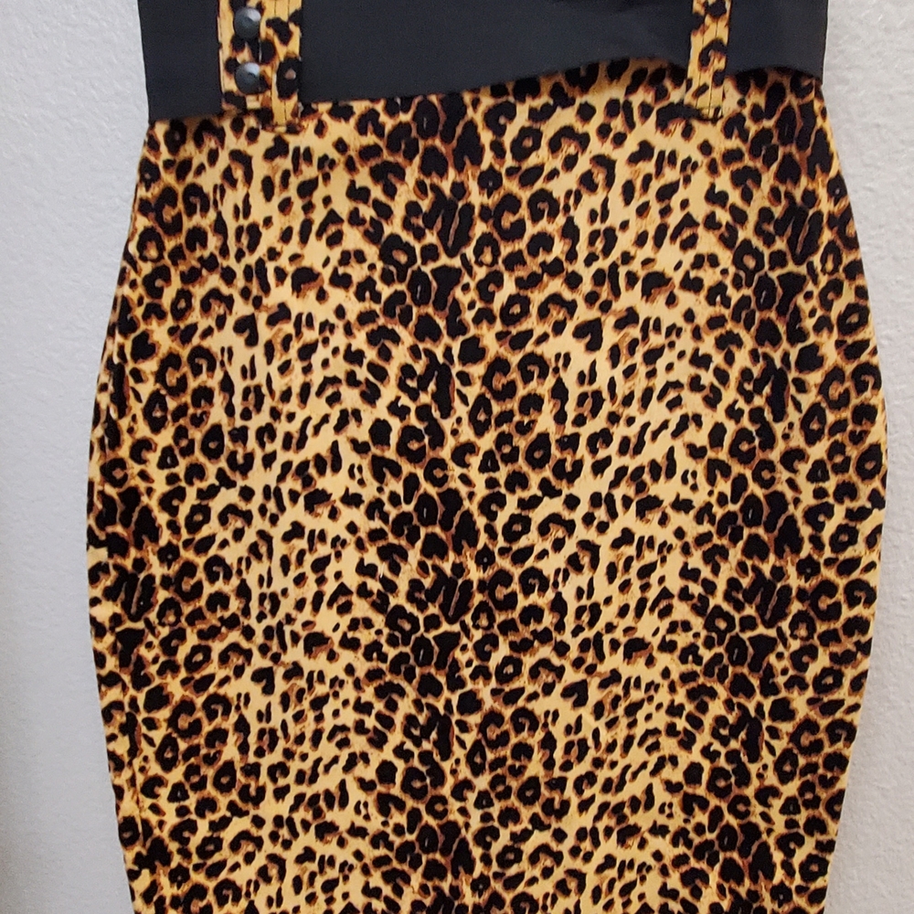 Tan Leopard Print Midi Pencil Skirt Night Out